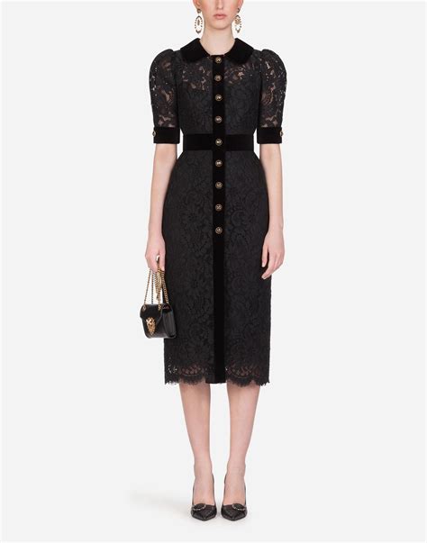 lace dress dolce gabbana|Dolce & Gabbana midi dress.